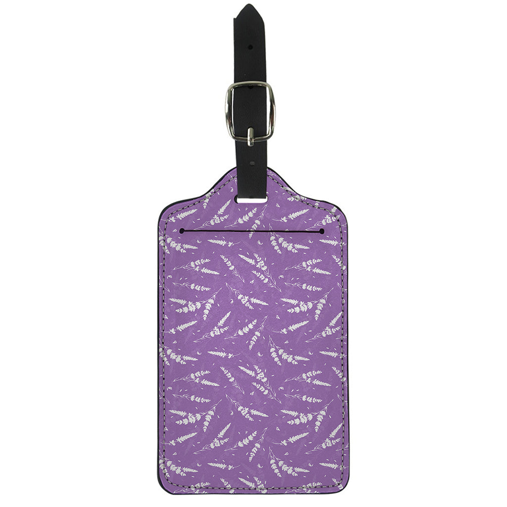 Purple And White Lavender Pattern Print Luggage Tag