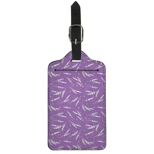 Purple And White Lavender Pattern Print Luggage Tag