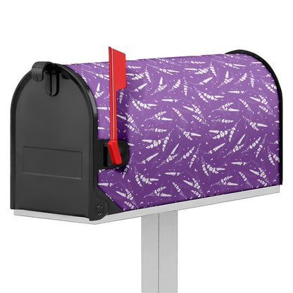 Purple And White Lavender Pattern Print Mailbox Cover