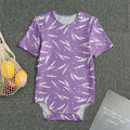 Purple And White Lavender Pattern Print Men's Bodysuit