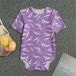 Purple And White Lavender Pattern Print Men's Bodysuit