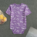 Purple And White Lavender Pattern Print Men's Bodysuit