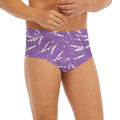 Purple And White Lavender Pattern Print Men's Briefs