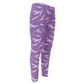 Purple And White Lavender Pattern Print Men's Compression Pants