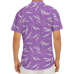 Purple And White Lavender Pattern Print Men's Deep V-Neck Shirt