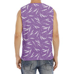 Purple And White Lavender Pattern Print Men's Fitness Tank Top