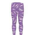Purple And White Lavender Pattern Print Men's Leggings