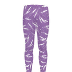 Purple And White Lavender Pattern Print Men's leggings