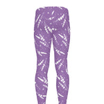 Purple And White Lavender Pattern Print Men's leggings