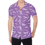 Purple And White Lavender Pattern Print Men's Shirt