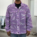 Purple And White Lavender Pattern Print Men's Shirt Jacket