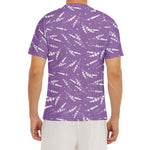 Purple And White Lavender Pattern Print Men's Short Sleeve Rash Guard