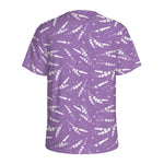 Purple And White Lavender Pattern Print Men's Sports T-Shirt