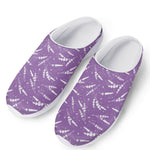 Purple And White Lavender Pattern Print Mesh Casual Shoes