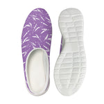 Purple And White Lavender Pattern Print Mesh Casual Shoes