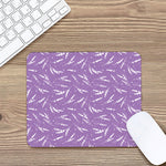 Purple And White Lavender Pattern Print Mouse Pad