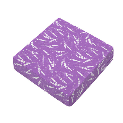 Purple And White Lavender Pattern Print Outdoor Seat Cushion Cover