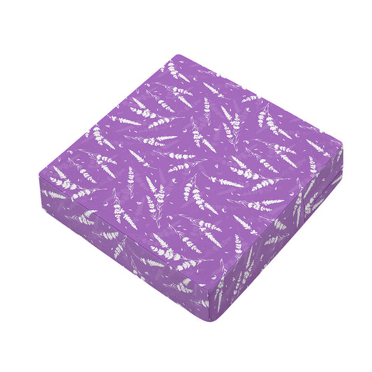 Purple And White Lavender Pattern Print Outdoor Seat Cushion Cover