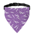 Purple And White Lavender Pattern Print Over The Collar Dog Bandana