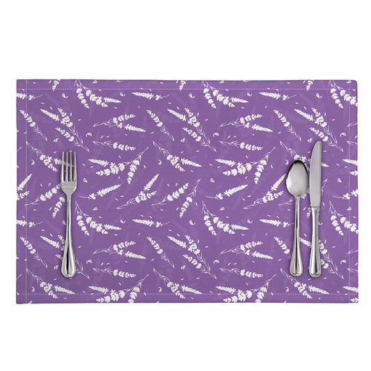 Purple And White Lavender Pattern Print Placemat