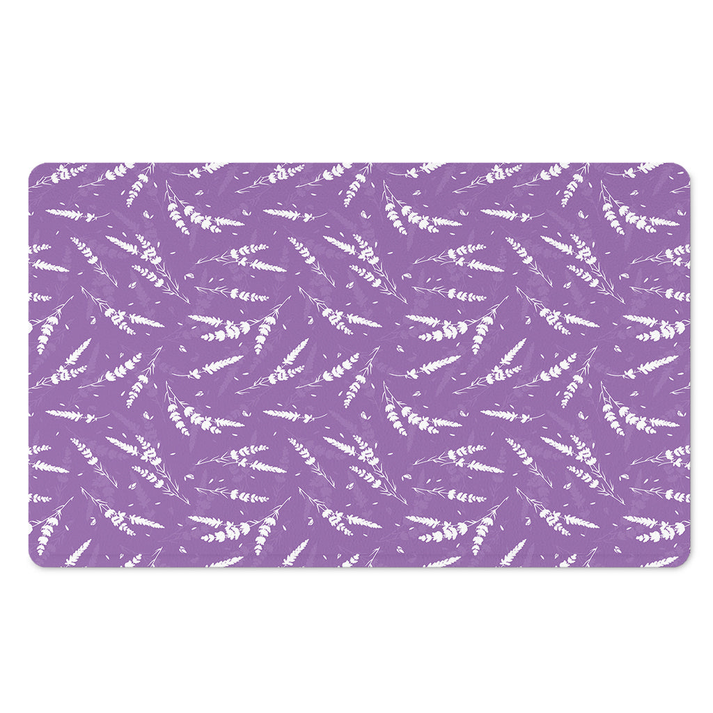Purple And White Lavender Pattern Print Polyester Doormat