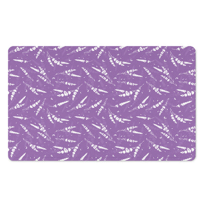 Purple And White Lavender Pattern Print Polyester Doormat