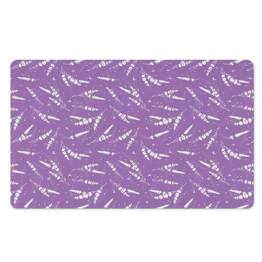 Purple And White Lavender Pattern Print Polyester Doormat