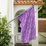 Purple And White Lavender Pattern Print Polyester Flag