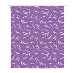 Purple And White Lavender Pattern Print Polyester Shower Curtain