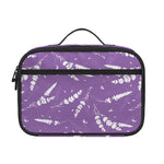 Purple And White Lavender Pattern Print Portable Lunch Bag
