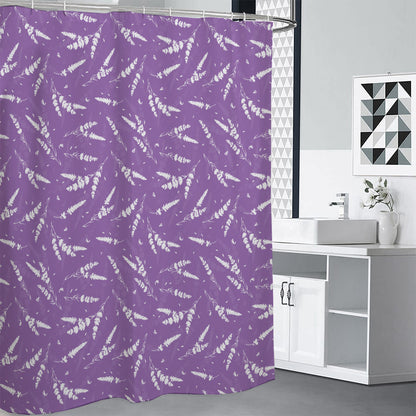 Purple And White Lavender Pattern Print Premium Shower Curtain