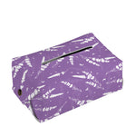 Purple And White Lavender Pattern Print Rectangle Tissue Box Cover