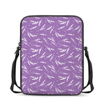 Purple And White Lavender Pattern Print Rectangular Crossbody Bag