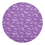 Purple And White Lavender Pattern Print Round Blanket