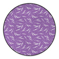 Purple And White Lavender Pattern Print Round Floor Mat