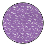 Purple And White Lavender Pattern Print Round Floor Mat