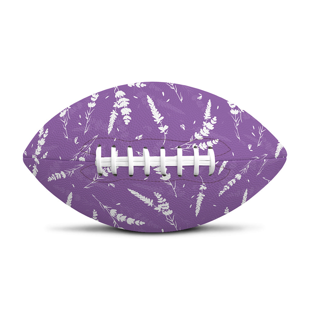 Purple And White Lavender Pattern Print Rugby Ball