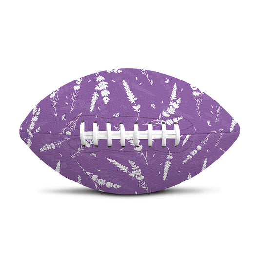 Purple And White Lavender Pattern Print Rugby Ball