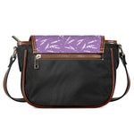 Purple And White Lavender Pattern Print Saddle Bag