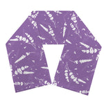 Purple And White Lavender Pattern Print Scarf