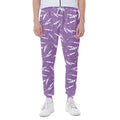 Purple And White Lavender Pattern Print Joggers