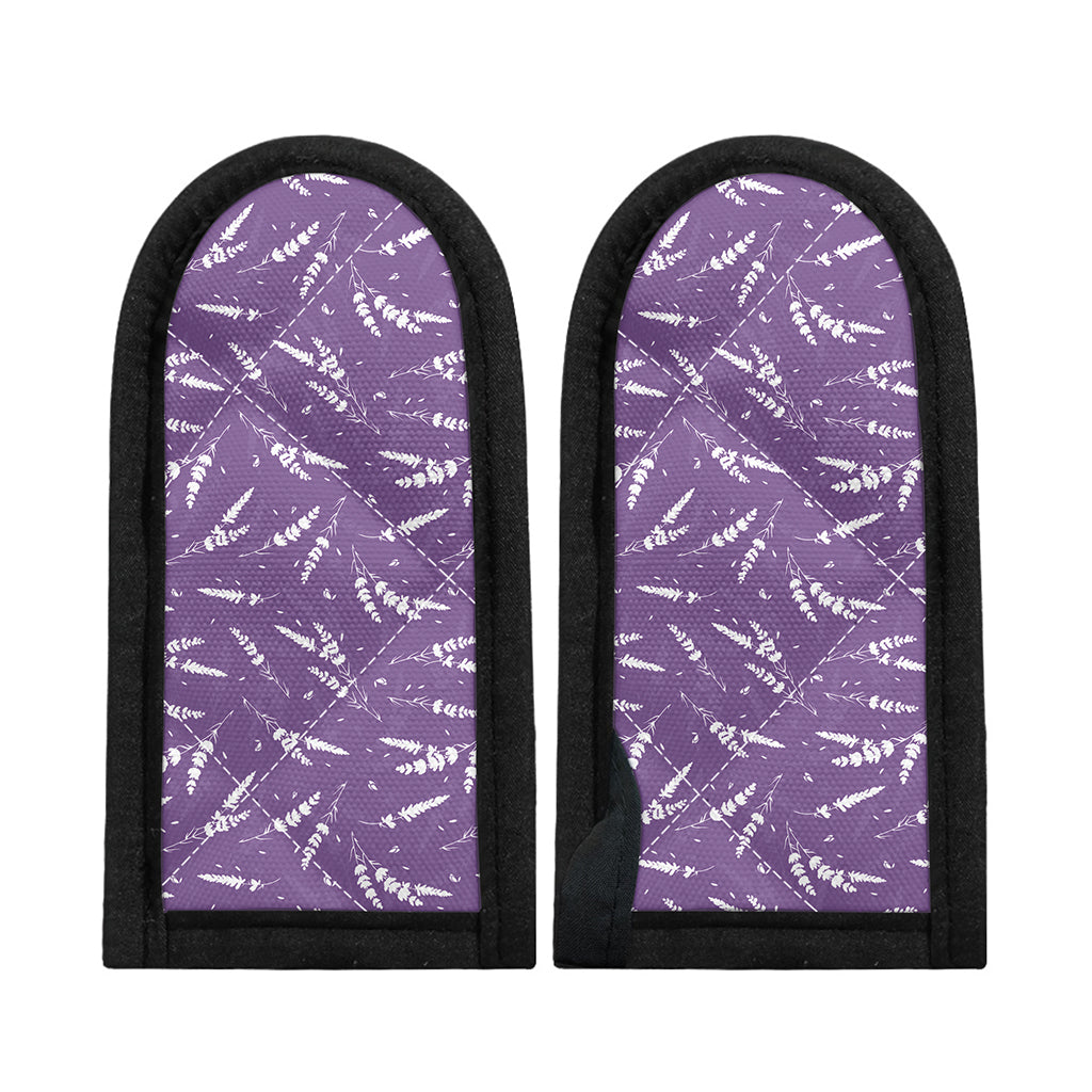 Purple And White Lavender Pattern Print Skillet Handle Cover