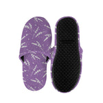 Purple And White Lavender Pattern Print Slippers
