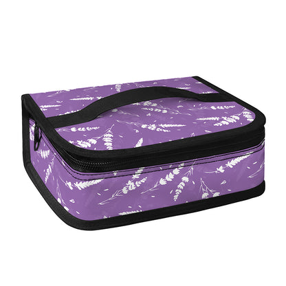 Purple And White Lavender Pattern Print Small Lunch Bag