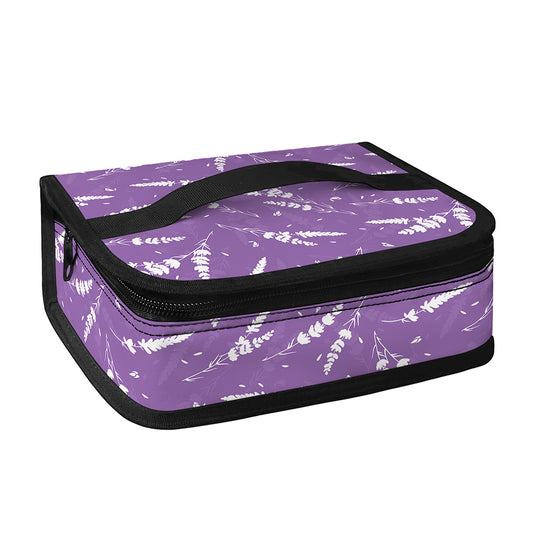 Purple And White Lavender Pattern Print Small Lunch Bag