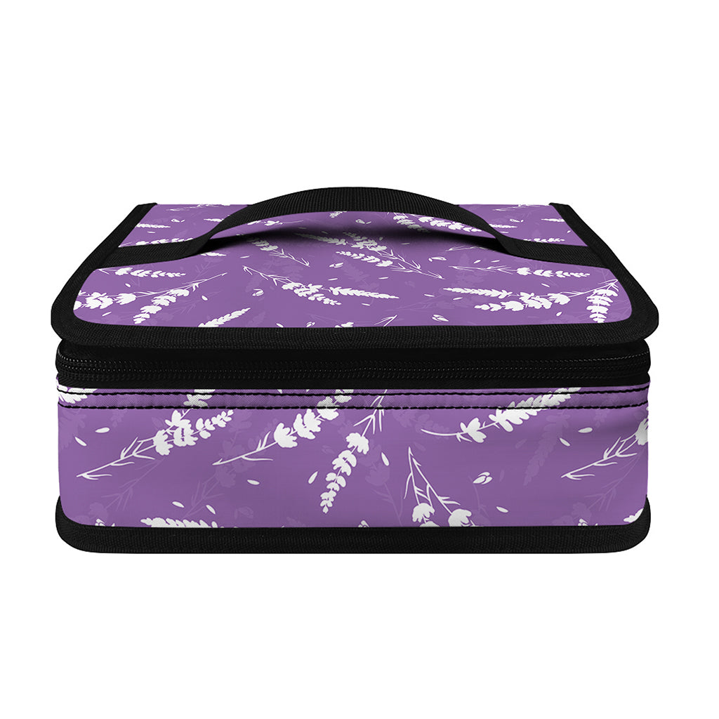 Purple And White Lavender Pattern Print Small Lunch Bag