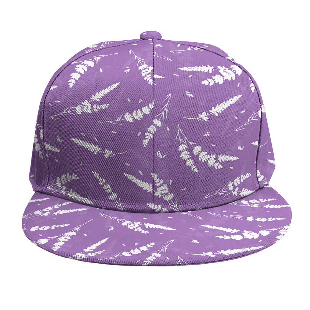 Purple And White Lavender Pattern Print Snapback Cap