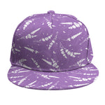Purple And White Lavender Pattern Print Snapback Cap