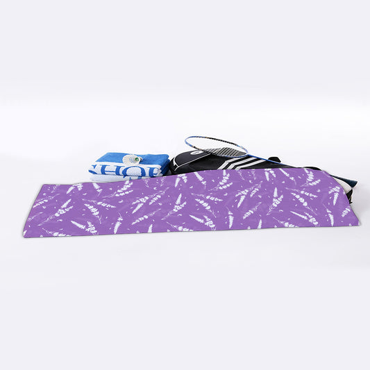 Purple And White Lavender Pattern Print Sports Towel