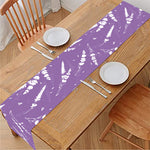 Purple And White Lavender Pattern Print Table Runner